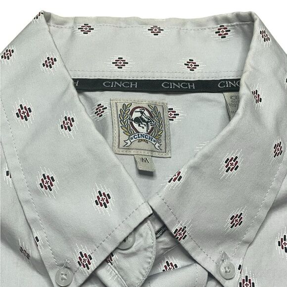 CINCH Geometric Print Button Down Western Shirt Gray Size Medium - Picture 8 of 10